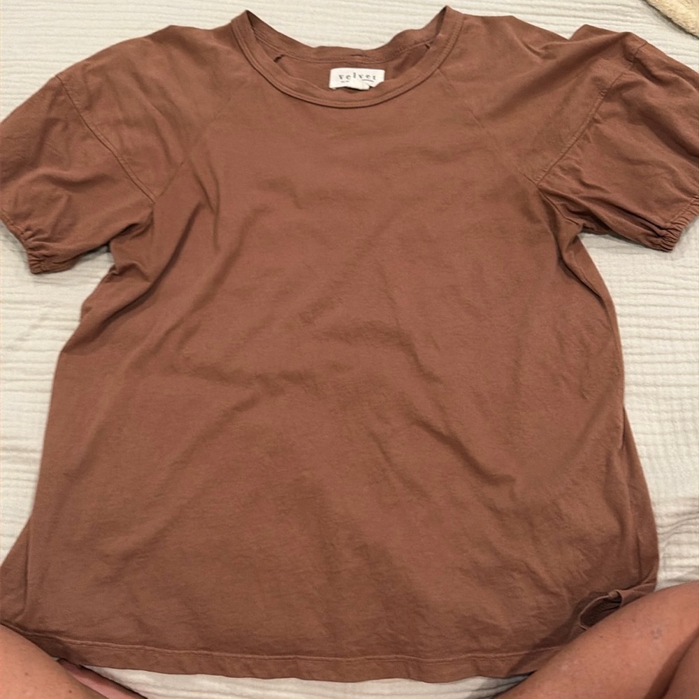 Velvet brand puff sleeve T shirt.